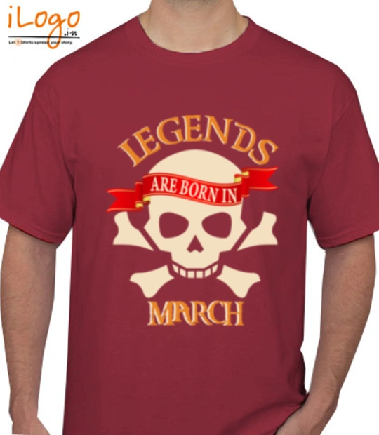 Legends are Born in March LEGENDS-BORN-IN-march. T-Shirt