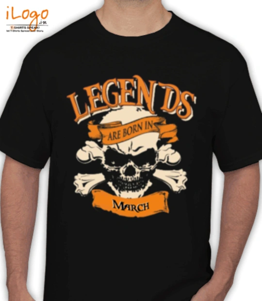 People LEGENDS-BORN-IN-March% T-Shirt