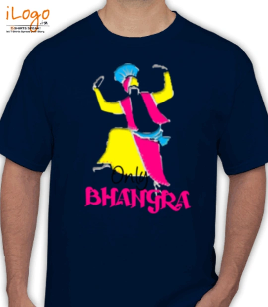 Navy blue  only-bhangra. T-Shirt