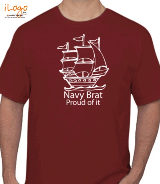 Naval navy-brat-with-boat.png T-Shirt