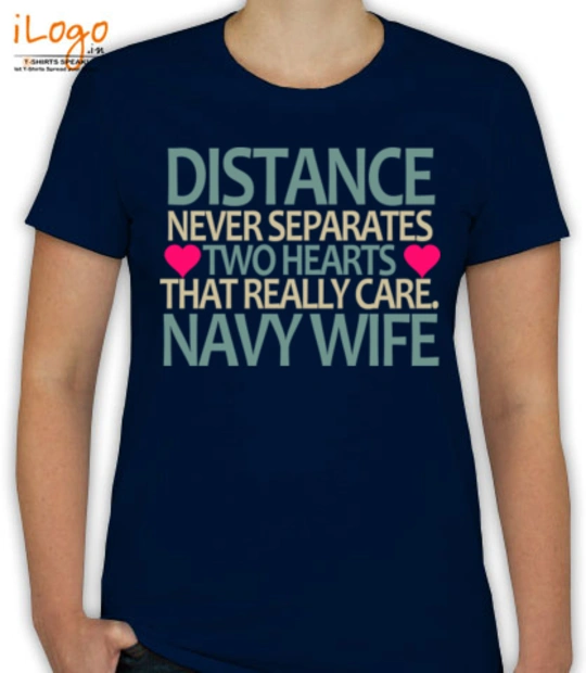 Navy Wife distance-never-separate-hearts T-Shirt
