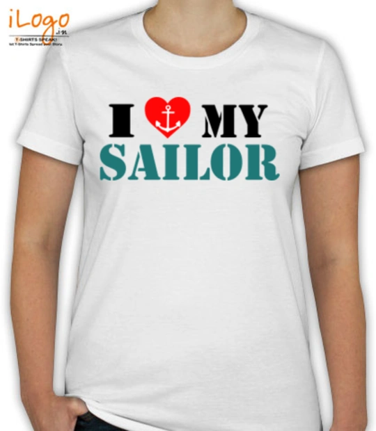 Navy Wife love-my-sailor-heart-n-anchor T-Shirt