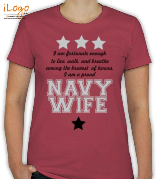 Navy Wife i-am-fortunate-enough T-Shirt