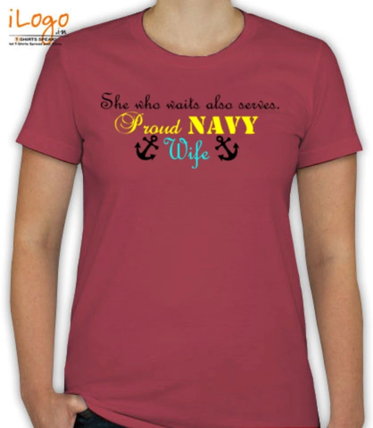 Navy Wife she-who-wait-also-serves T-Shirt