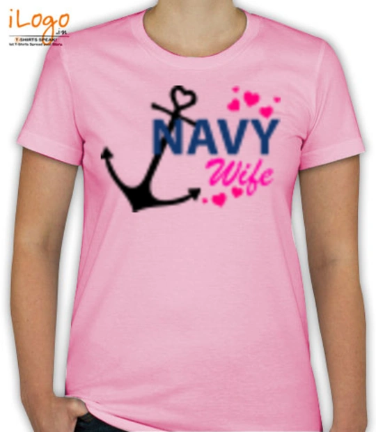 Navy Wife anchor-n-hearts T-Shirt