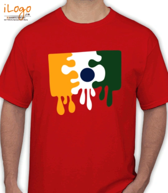 India Paint-Your-Own-India-Flag-T-Shirt T-Shirt