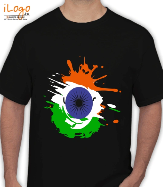 Independence day indian-independence-day-background-with-national-flag-colors-and-ashoka-wheel T-Shirt