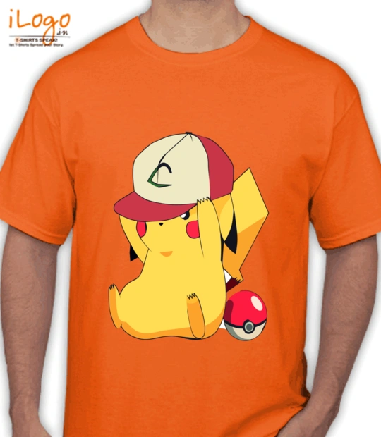 Yellow cartoon character pikachu-with-cap T-Shirt