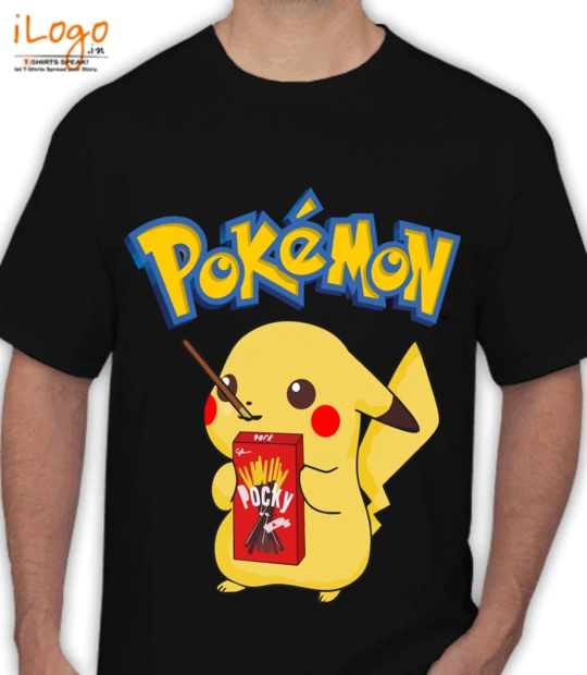 Pikachu pokemon-with-pocky-sticks T-Shirt