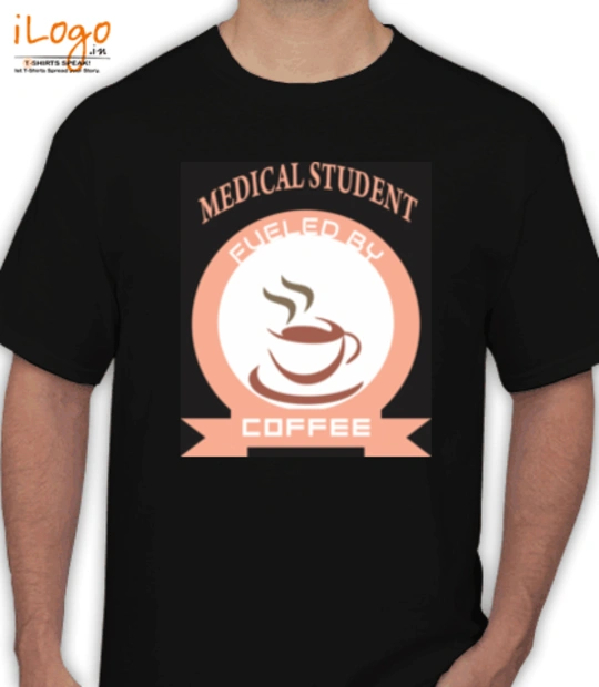 Black Led  Medical-Student-Fueled-By-Coffee-design T-Shirt