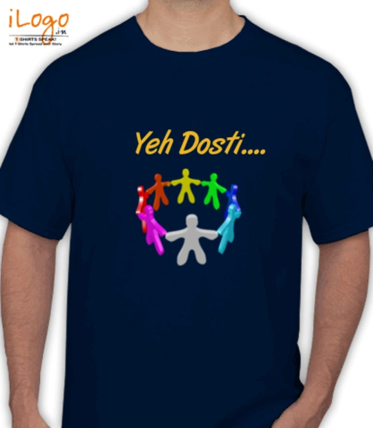 T shirts Yesh-Dosti-Navy T-Shirt