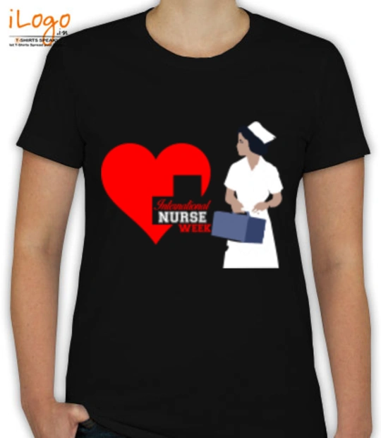 Black Heart in NURSE- T-Shirt