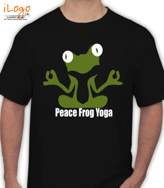 Black Heart in Peace-Frog-Yoga T-Shirt