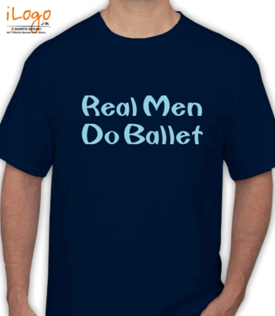 Navy blue  Real-Men-do-ballet T-Shirt