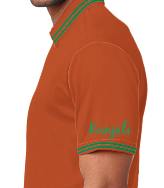 INSkunjali-Polo left sleeve of woody orange green in UK