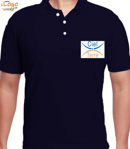 Create From Scratch: Men's Polos Ciel-and-Terre-logo-design T-Shirt