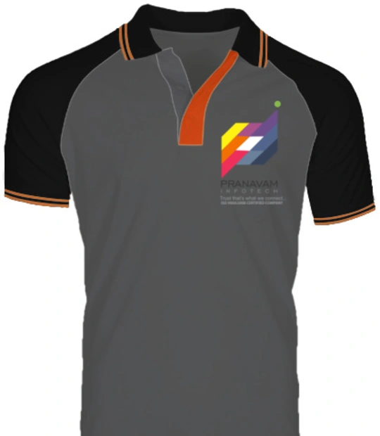 Pranavam-Infotech-Logo- - Raglan Polo Double tip t-shirt