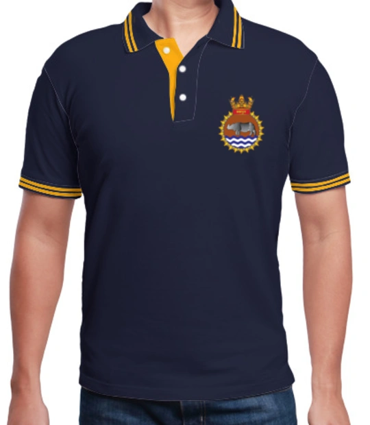 Navy INS-BRAHMAPUTRAB-POLO T-Shirt