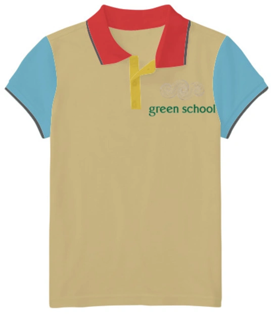 Green-School - Girls Raglan Polo T-shirt Single Tip