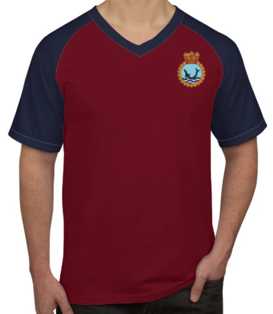 Indian Navy Roundneck T-Shirts INS-Kalvari-crest-TSHIRT T-Shirt