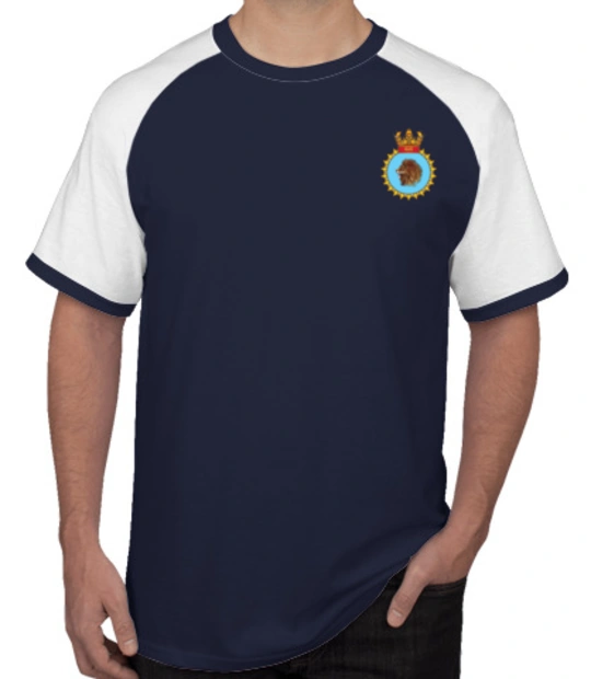 Indian Navy Roundneck T-Shirts INS-Kesari-emblem-TSHIRT T-Shirt