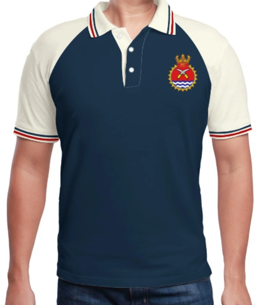 Indian Navy Collared T-Shirts INS-Khanjar-emblem-POLO T-Shirt