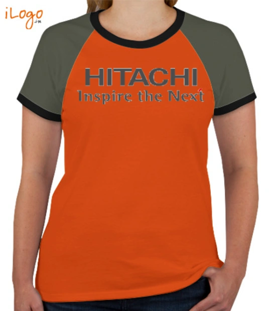 Half HITACHI-Women%s-Round-Neck-Raglan-Half-Sleeves T-Shirt
