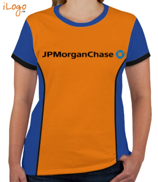 Bank JP-MORGAN-CHASE-BANK-Women%s-Round-Neck-With-Side-Panel T-Shirt