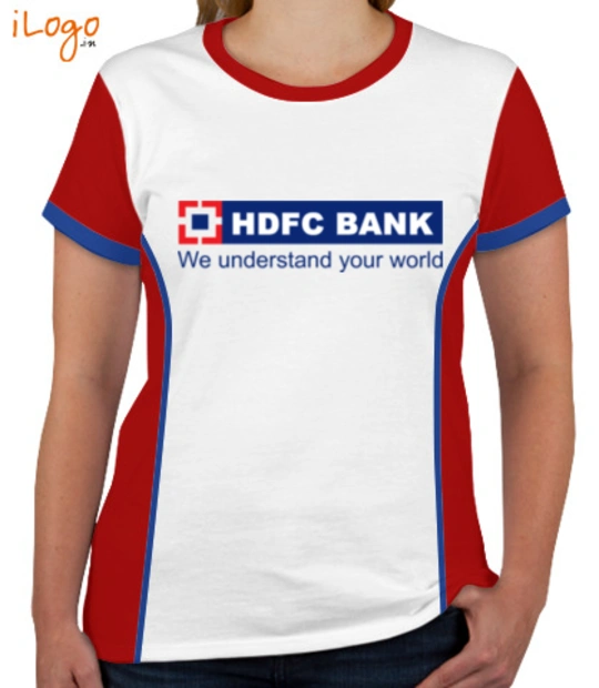 HDFC Bank HDFC-BANK-Women%s-Round-Neck-With-Side-Panel T-Shirt