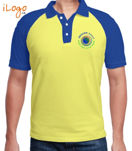 LOGO zeolife-men-raglan-polo-t-shirt T-Shirt