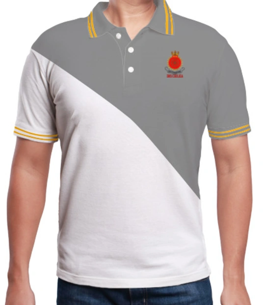 INS CHILKHA Cdr-Subhasis-Tailormade-Cross-Panel-Cut-and-Sew-Double-Tipping-Polo-Shirt T-Shirt