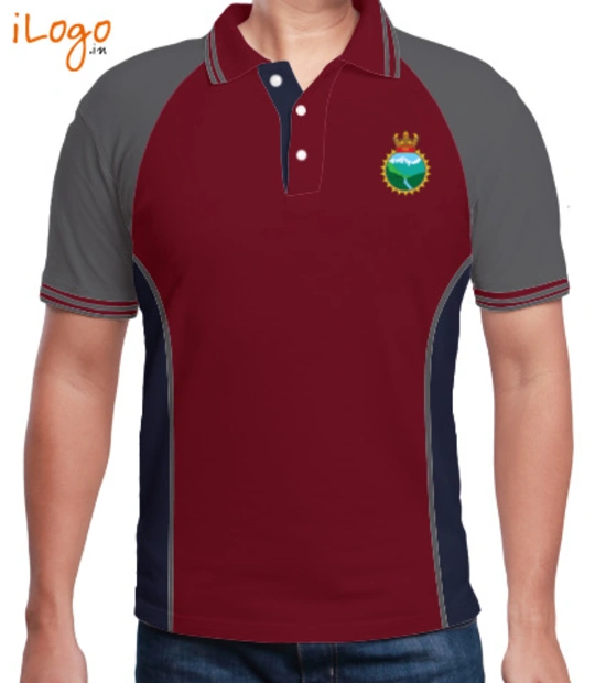 Raglan Polo Single Tipping INS-GANGA-Men%s-Polo-Double-Tipping-Raglan-With-Side-Panel T-Shirt