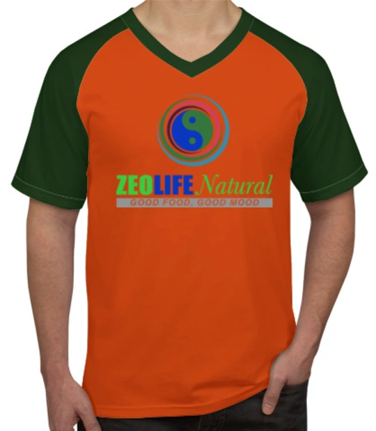 LOGO zeolife-V-neck-raglan-t-shirts T-Shirt