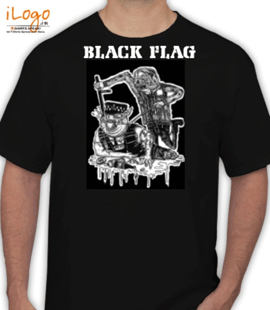 Black Led  Black-FLag T-Shirt