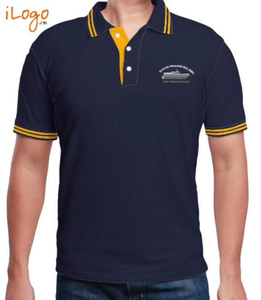 Indian Navy Collared T-Shirts Gagar-Prahari-Bal-MBI-Double-tipping-polo T-Shirt
