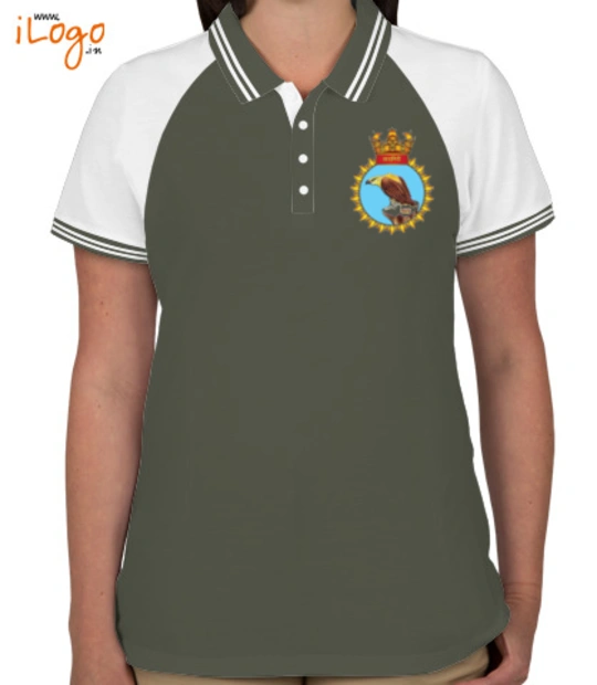 Navy INS-Taragiri-emblem-Women%s-Raglan-Double-Tip-Polo-Shirt T-Shirt