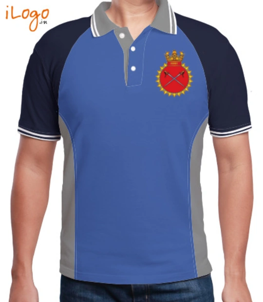 Raglan Polo Single Tipping INS-Talwar-emblem-Men%s-Polo-Double-Tipping-Raglan-With-Side-Panel T-Shirt