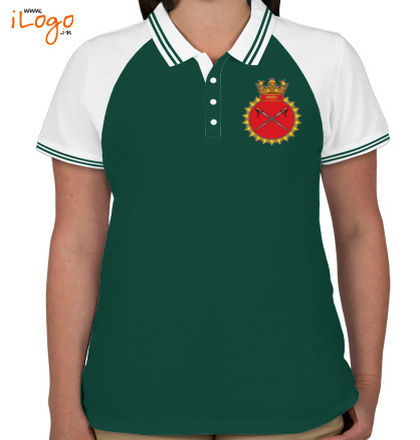  INS-Talwar-emblem-Women%s-Raglan-Double-Tip-Polo-Shirt T-Shirt