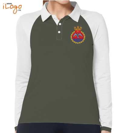  INS-Tir-emblem-Women%s-Polo-Raglan-Full-Sleeves-With-Buttons T-Shirt