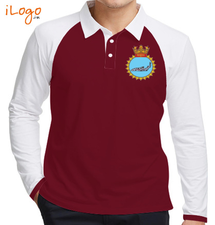 INS-Sindhuraj-%S%-emblem-Raglan-Full-Sleeves-Polo-Shirt T-Shirt