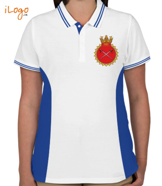 Indian navy INS-Talwar-emblem-Women%s-Polo-Raglan-Double-Tip-With-Side-Panel T-Shirt