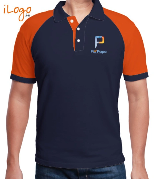 LOGO Fixpapa-Men%s-Raglan-Polo T-Shirt
