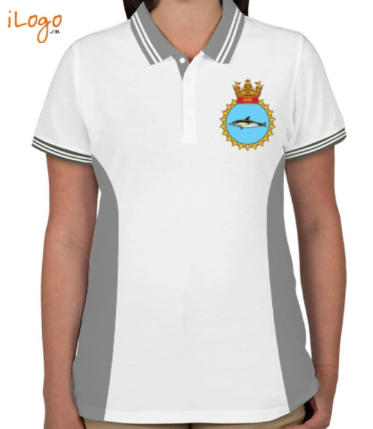 INS Shalki INS-Shalki-emblem-Women%s-Polo-Double-Tip-With-Side-Panel T-Shirt