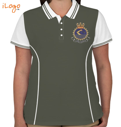  INS-Shivaji-Crest-Women%s-Polo-Double-Tip-With-Side-Panel T-Shirt