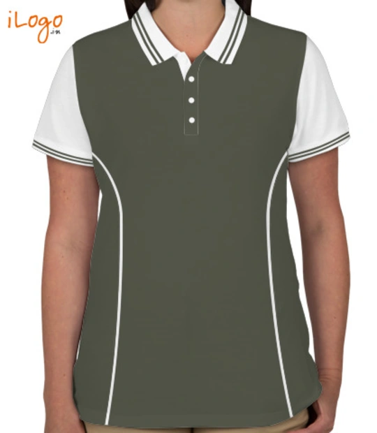 Indian Navy Collared T-Shirts INS-Shivaji-Crest-Women%s-Polo-Double-Tip-With-Side-Panel T-Shirt