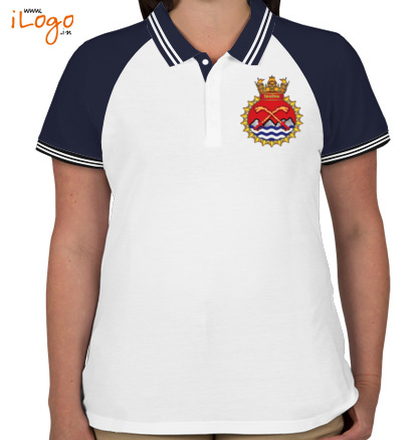 Indian Navy Collared T-Shirts INS-Shivalik-Women%s-Raglan-Double-Tip-Polo-Shirt T-Shirt
