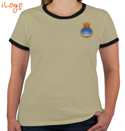 Indian Navy Roundneck T-Shirts INS-Sutlej-emblemp-Women%s-Roundneck-T-Shirt T-Shirt