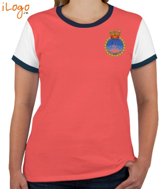 Indian Navy Roundneck T-Shirts INS-Savekshak-emblem-Women%s-Roundneck-T-Shirt T-Shirt