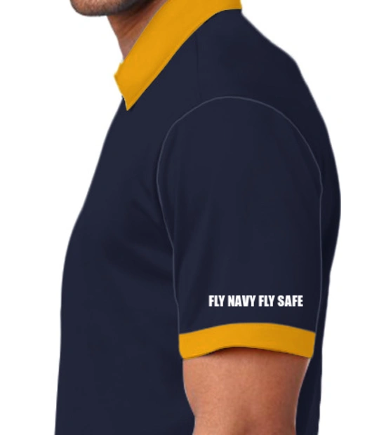 FLY-NAVY-FLY-SAFE--Two-button-Polo Left sleeve