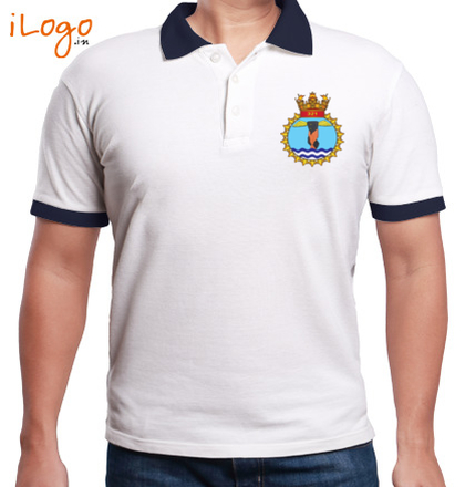 Indian Navy Collared T-Shirts FLY-NAVY-FLY-SAFE--Two-button-Polo T-Shirt